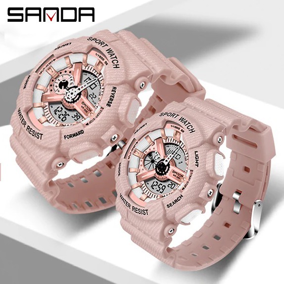 Đồng Hồ Cặp Nam Nữ  SANDA TIGER JAPAN, Chạy 2 Máy Cao Cấp Của Nhật, Chống Nước Rất Tốt