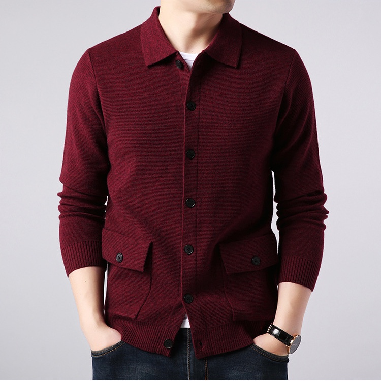 Áo Khoác Sweater Dày Dặn Tay Dài Phong Cách Doanh Nhân Cho Nam