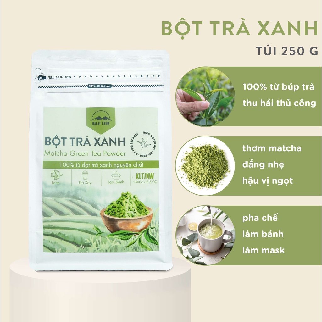 Bột Matcha Trà Xanh Dalat Farm - Túi 250Gr