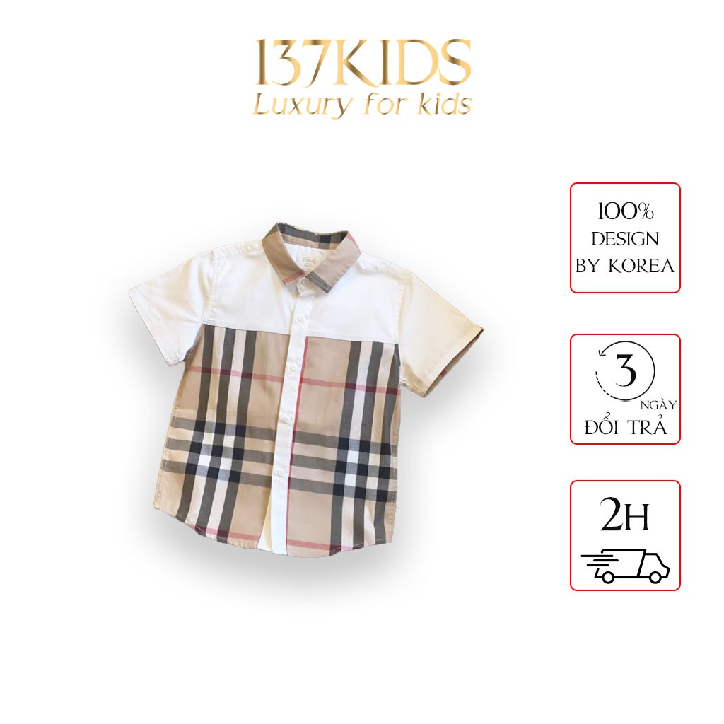 Áo sơ mi thiết kế bé trai 137Kid burberry sang chảnh