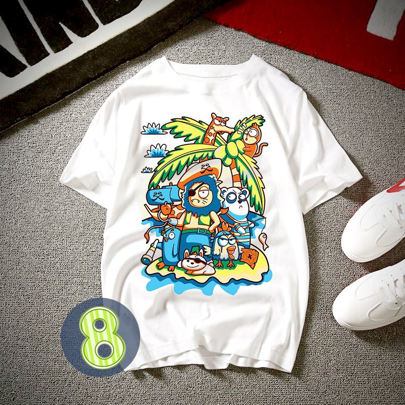 Áo thun unisex nam nữ in họa tiết hoạt hình thời trang ATN436