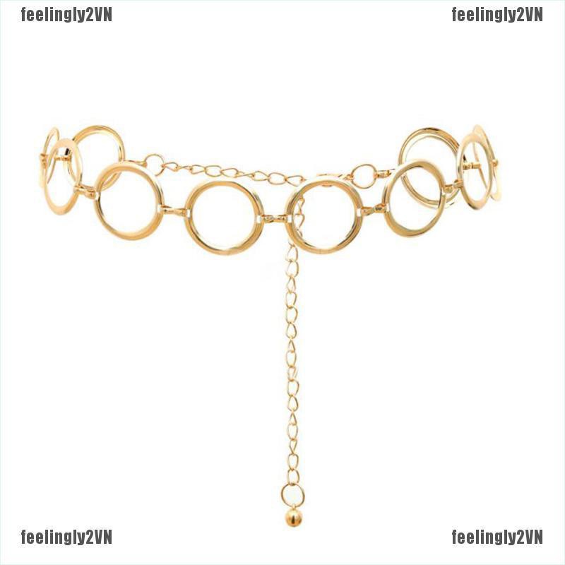 Thắt Lưng Dây Xích Kim Loại Thời Trang Cho Nữ