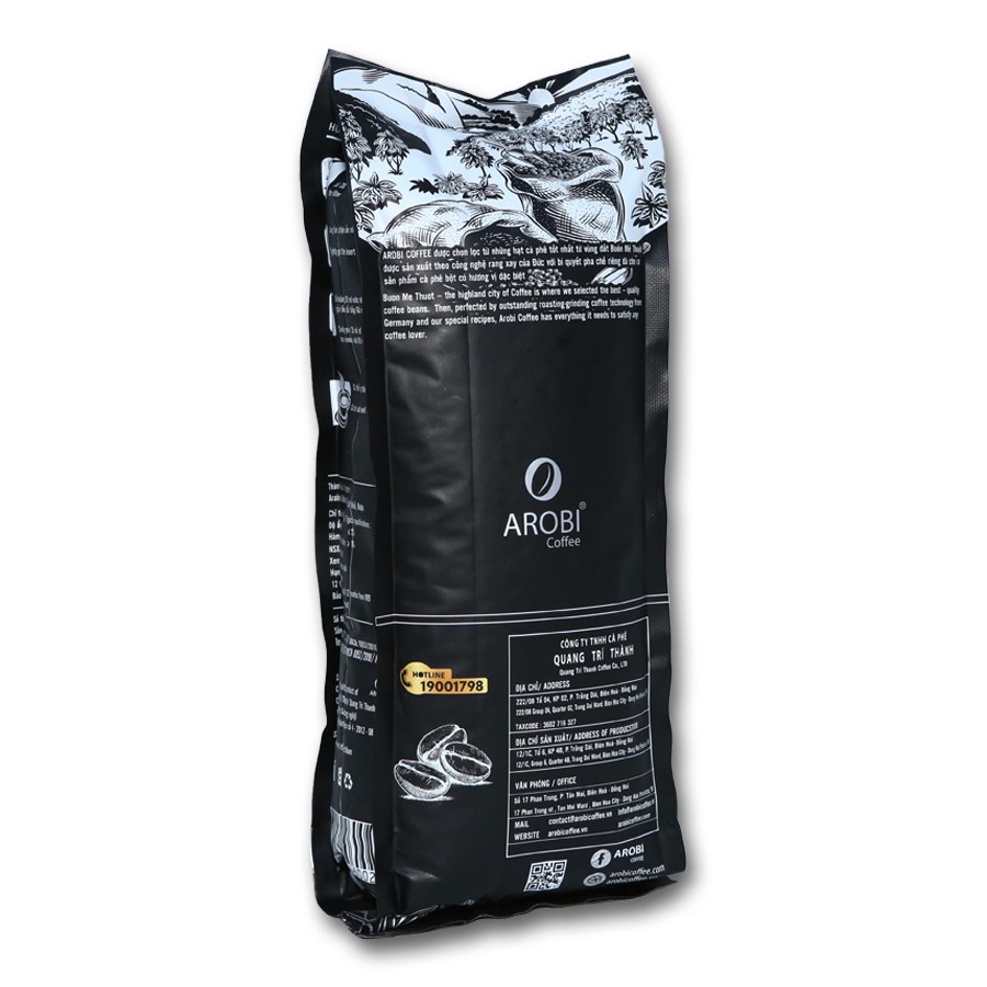 [GIẢM GIÁ TRỰC TIẾP]Cà phê nguyên chất 100% dạng bột pha phin Arobi Coffee 1kg  - Combo 2 bịch 500gr | BigBuy360 - bigbuy360.vn