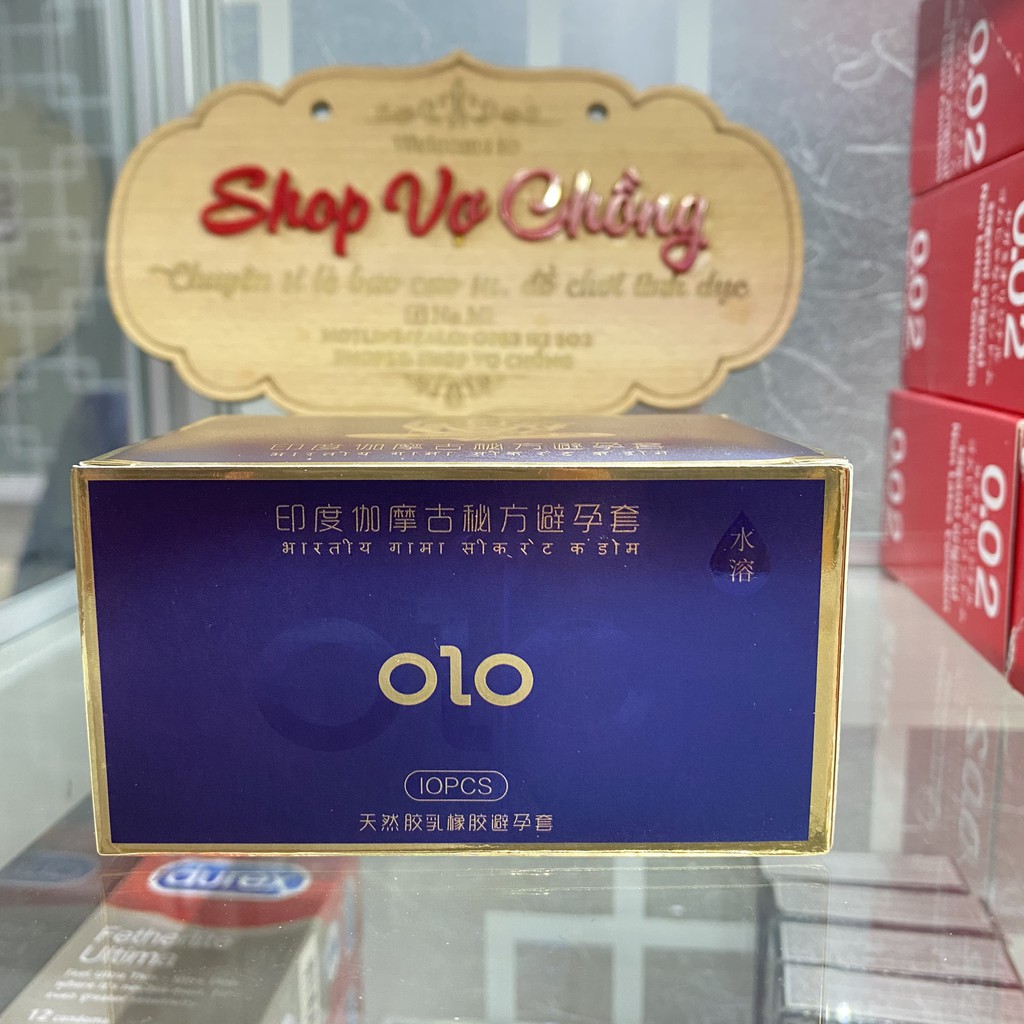 Bao cao su 0.01 OLO xanh, bao cao su siêu mỏng 0.01mm, kéo dài thời gian, mát lạnh bạc hà 10 bcs