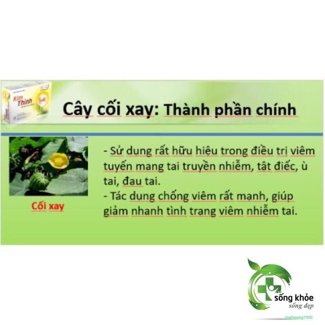 Kim Thính-Giúp tăng cường sức khỏe thính giác, tăng cường thính lực cho đôi tai. Hỗ trợ giảm thiểu các triệu chứng ù tai