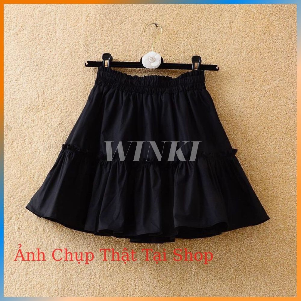 Chân váy chữ A, Chân váy xòe ngắn 2 tầng vải voan nhún bèo phong cách ulzzang 2 lớp | BigBuy360 - bigbuy360.vn