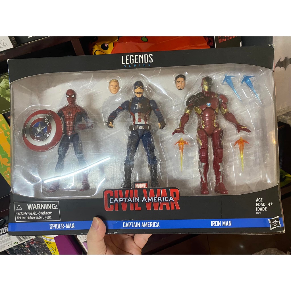 Mô hình Marvel Legends Spiderman, Captain America và Iron Man