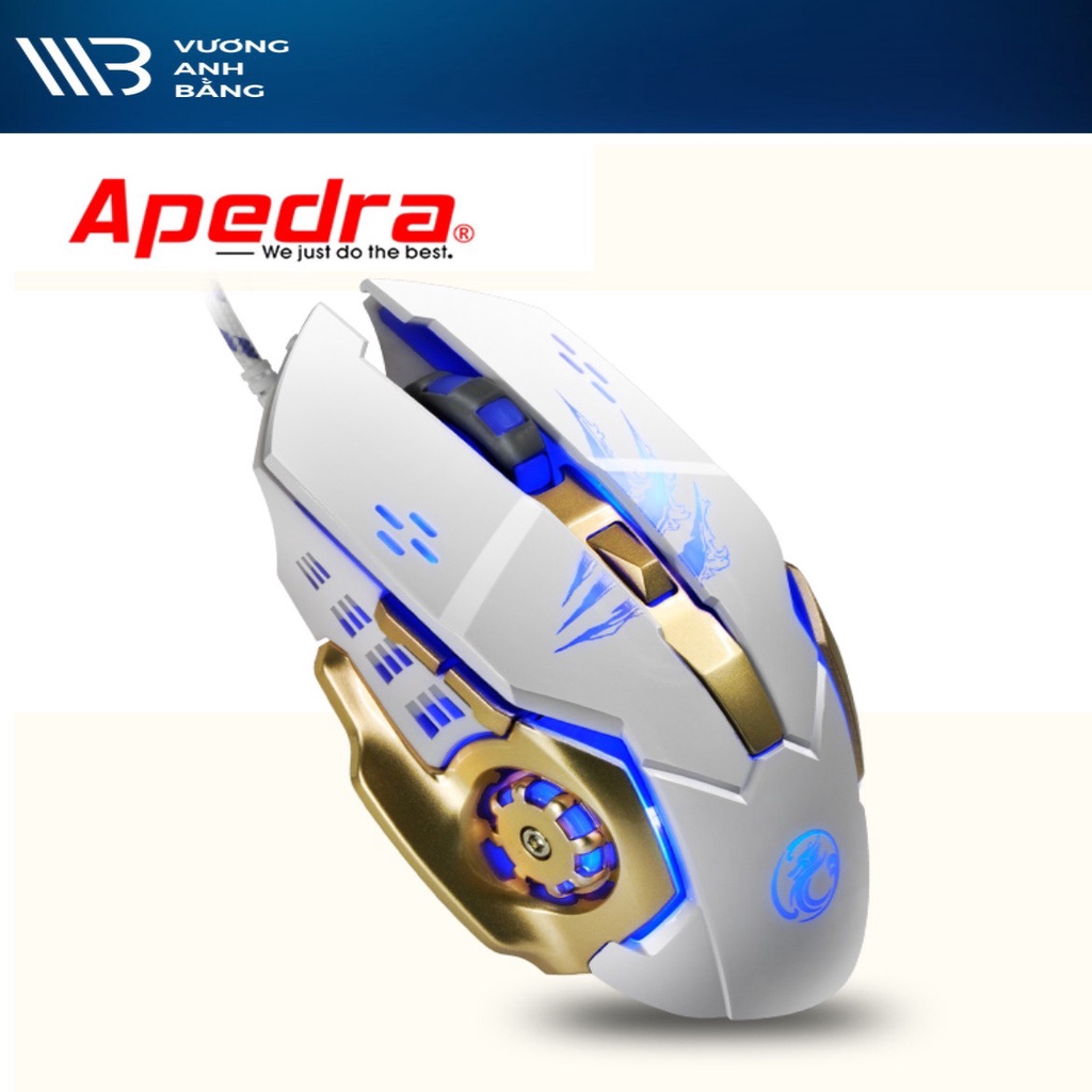 Chuột máy tính Mouse Gaming APEDRA A8 (Dây dù, Led)- Hàng Chính Hãng