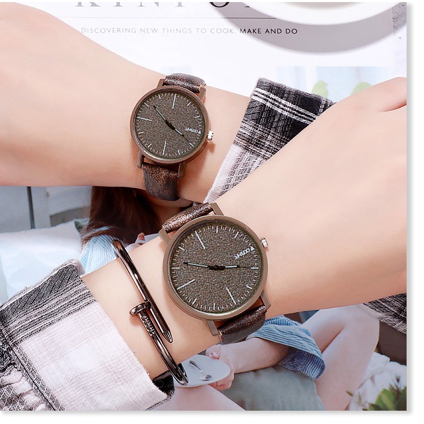 Đồng hồ unisex cặp đôi Shuxia Hàn Quốc dây da 5 màu hottrend