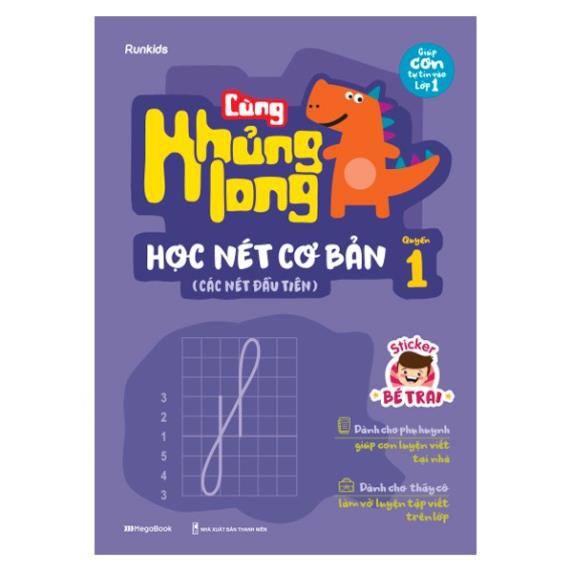 Sách - Cùng khủng long học nét cơ bản quyển 1 (các nét đầu tiên) bé trai