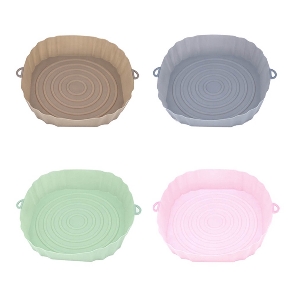 Khay Vuông Bằng Silicone Lót Nồi Chiên Không Dầu Có Thể Tái Sử Dụng Cho Nhà Bếp