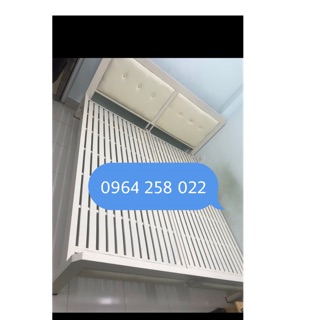 Giường sắt khung hộp ngang 1m8 dài 2m freeship tphcm