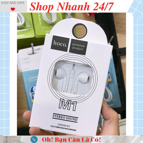 TAI NGHE  HOCO M1 NHÉT TAI GIẮC 3.5MM- TAI NGHE NHẠC CÓ DÂY