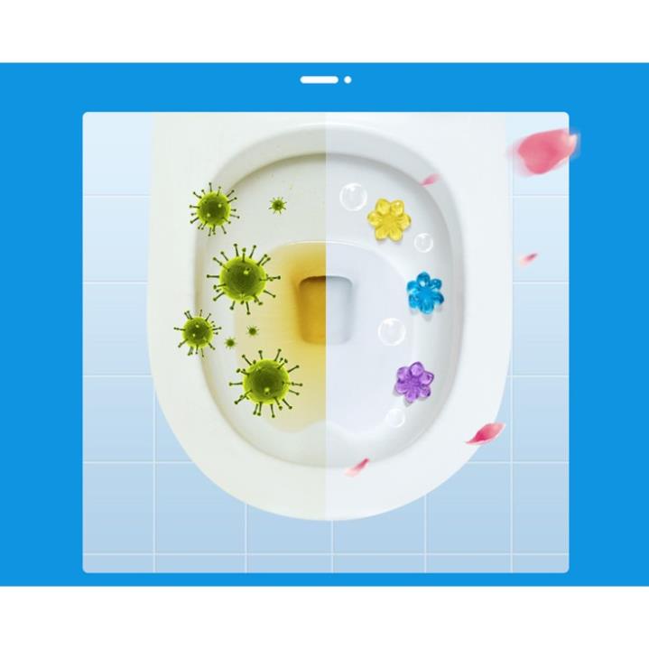 Gel thơm toilet KHỬ TRÙNG, KHỬ MÙI bồn cầu, bắn ra hình bông hoa với 6 loại hương thơm dễ chịu - OZHOME