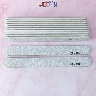 Lốc 10 cây dũa móng tay dũa móng tự nhiên dũa móng gel độ nhám 100/180