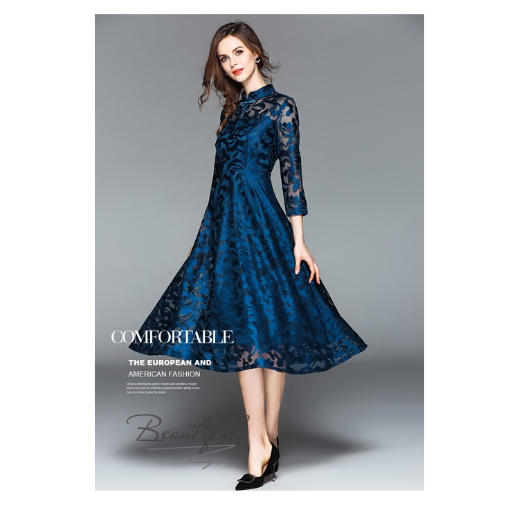 Đầm Chữ A Phối Ren Thanh Lịch Chất Lượng Cao Dành Cho Nữ