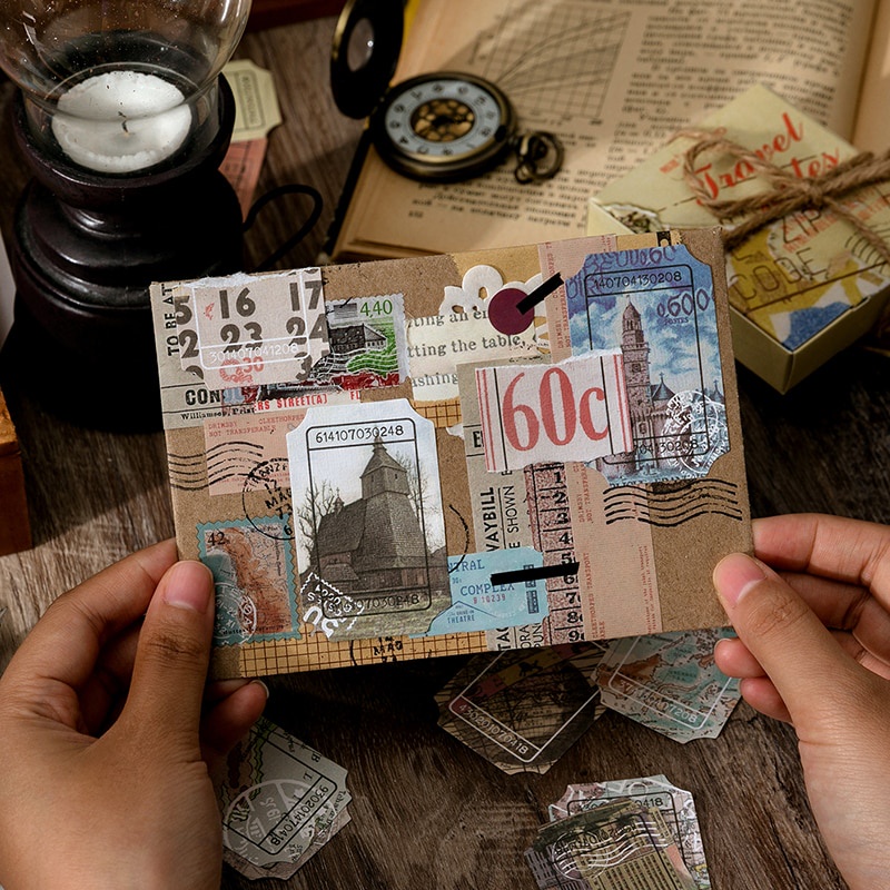Set 100 Giấy Ghi Chú Phong Cách Vintage Sáng Tạo