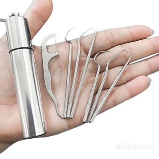  Bộ dụng cụ xỉa răng mini bằng kim loại tiện dụng