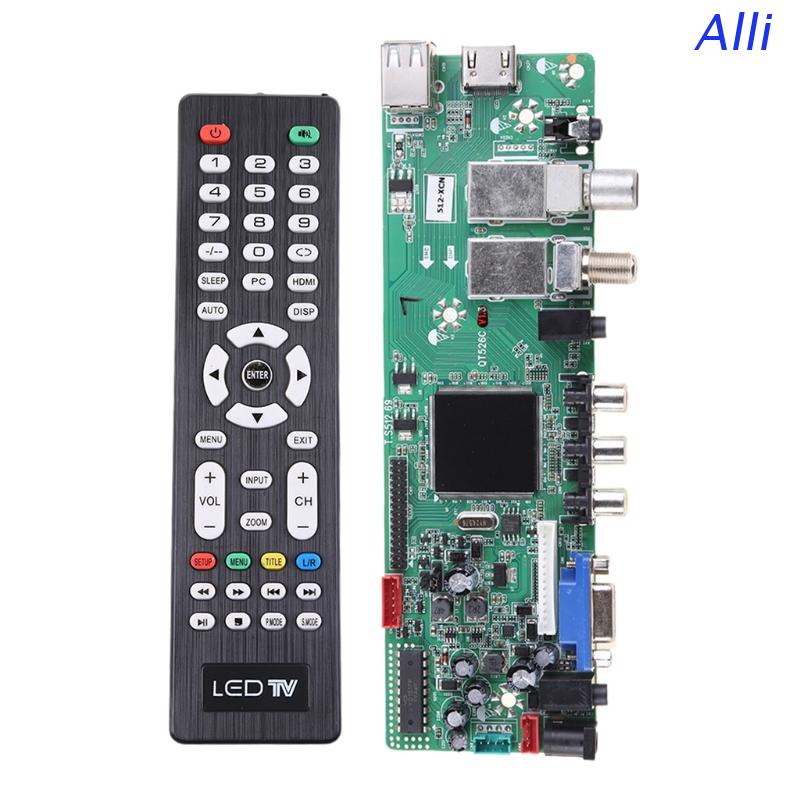 Bảng mạch điều khiển TV DVB-S2 DVB-T2 DVB-C có màn hình LCD cổng USB QT526C V1 T. S512.69