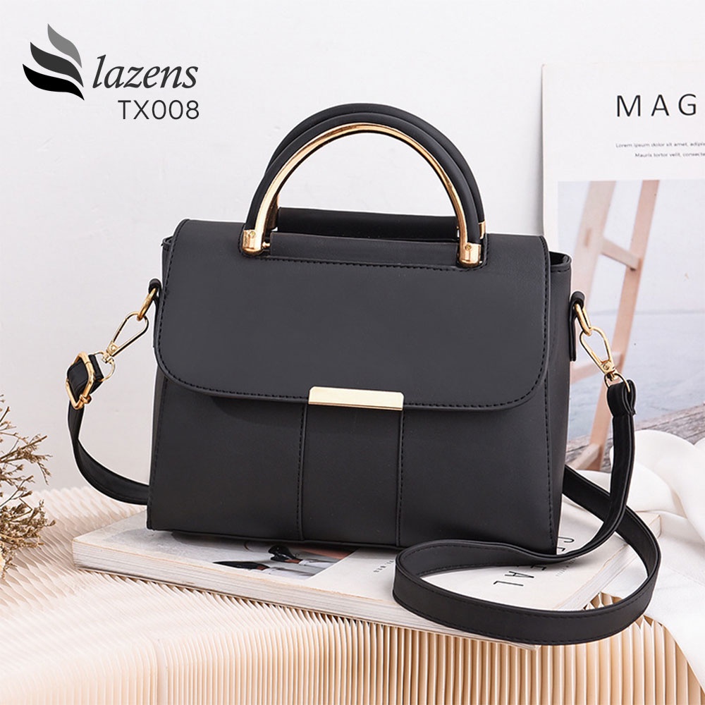 Túi xách công sở nữ LAZENS quai bán nguyệt chất da PU mặt trơn TX008