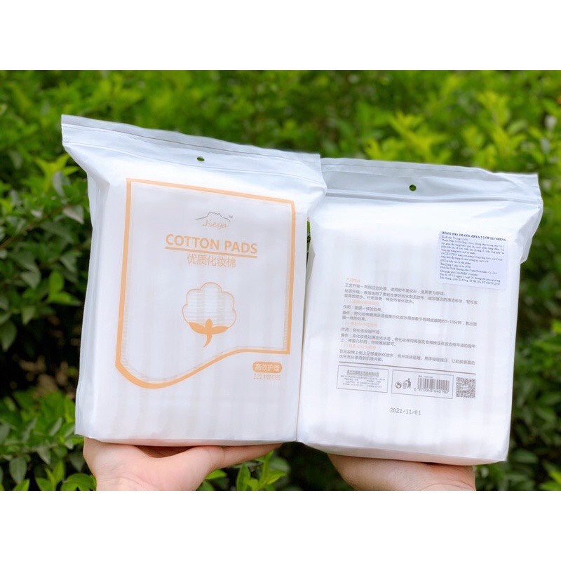 Bông Tẩy Trang Jieya Cotton Pads 222 miếng - 100% cotton