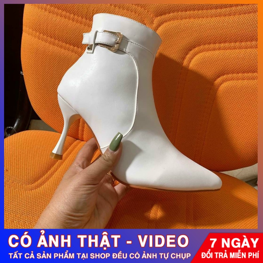 [ẢNH THẬT - FREE SHIP] Giày boots nữ cao cổ cao cấp ROSATA RO288 gót nhọn - HÀNG VIỆT NAM - BKSTORE