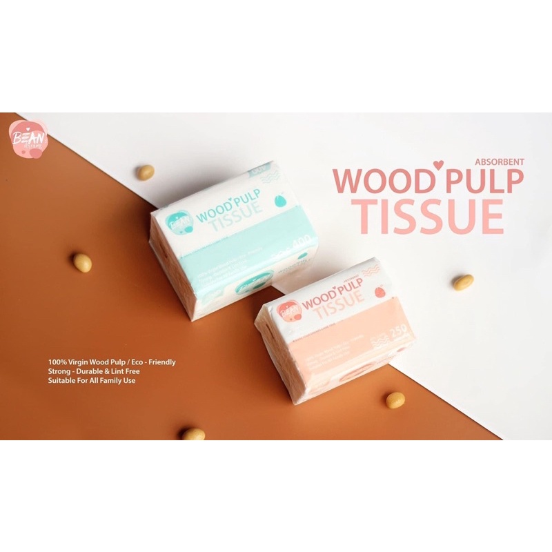 GIẤY ĂN KHĂN GIẤY SẠCH BEAN WOOD- PULP TISSUE GÓI 250 TỜ