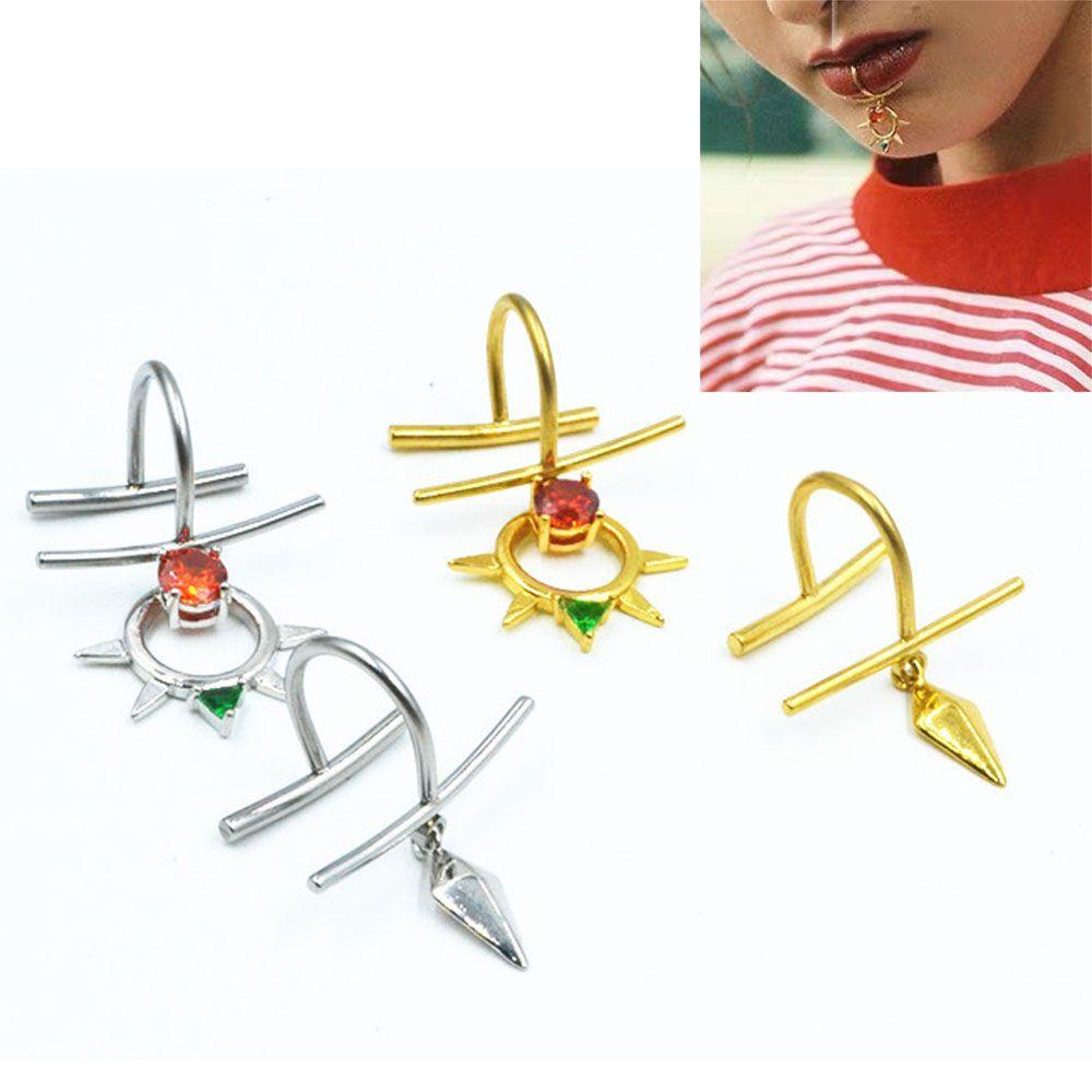 NEXTVN Khuyên Xỏ Môi Đính Đá Zirconia Màu Sắc Thời Trang