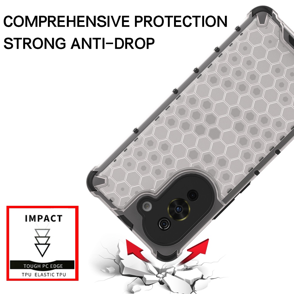 Ốp Điện Thoại Nhựa Cứng Trong Suốt Họa Tiết Tổ Ong Chống Sốc Cho HuaWei Nova Y90 Y70 Y60