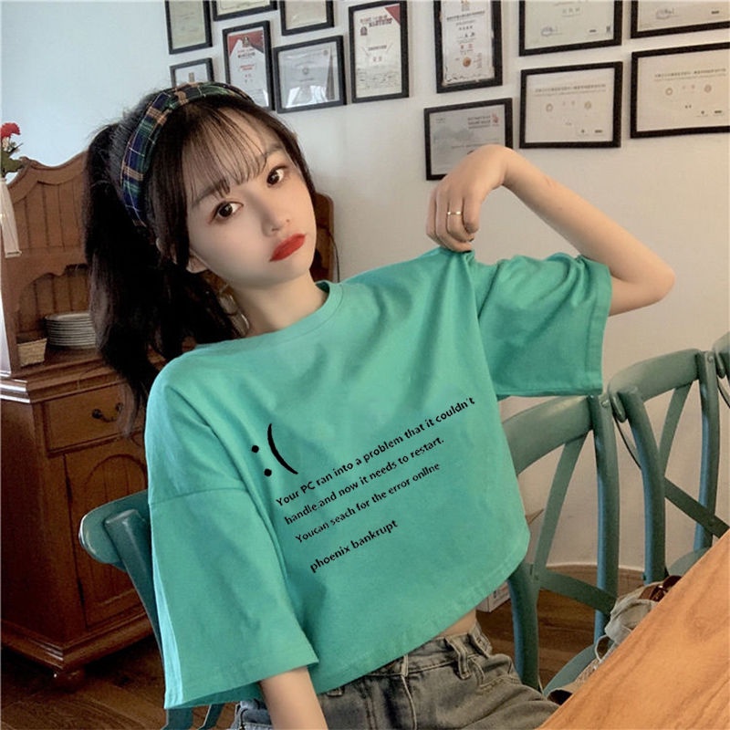 Áo Thun Tay Ngắn Dáng Ôm In Chữ Kiểu Hàn Quốc Thời Trang Cho Nữ Sinh áo phông nữ JL-TX-28