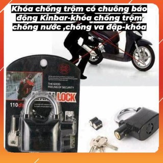 Khóa chống trộm có chuông báo động Kinbar cao cấp , khóa xe máy nhà cửa có kèm pin dự phòng
