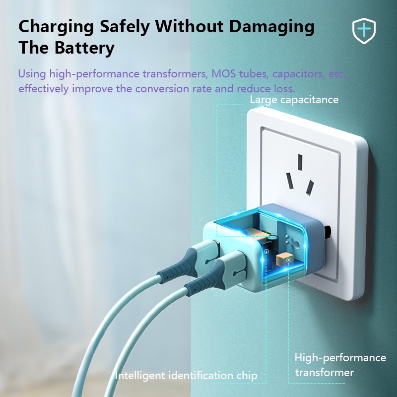 Bộ sạc nhanh 5V 2A cổng USB kép thích hợp cho Android/ iPhone