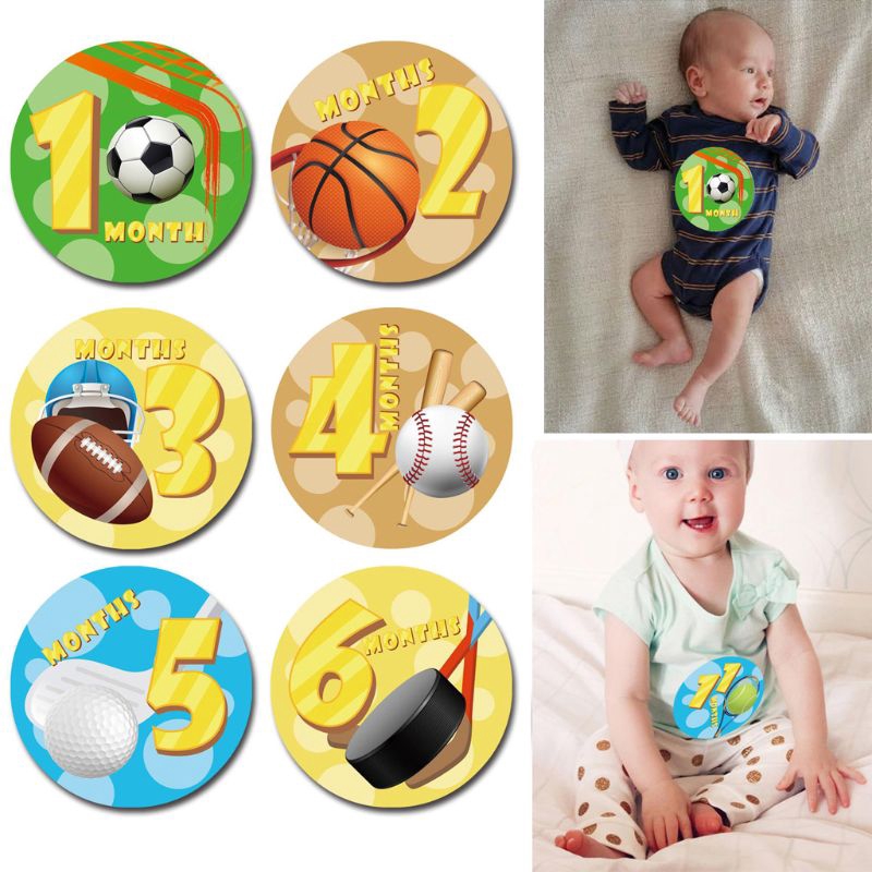 Mary☆Set Baby Pregnant Women Monthly Photograph Stickers Fun Month 1-12 Milestone Clothes