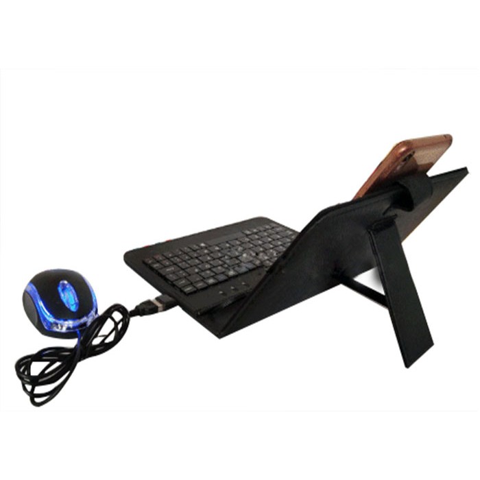 Combo bao da bàn phím kèm chuột + lót chuột cho điện thoại OPPO và VIVO máy tính bảng từ 4.5-7 inch (Đen) | BigBuy360 - bigbuy360.vn