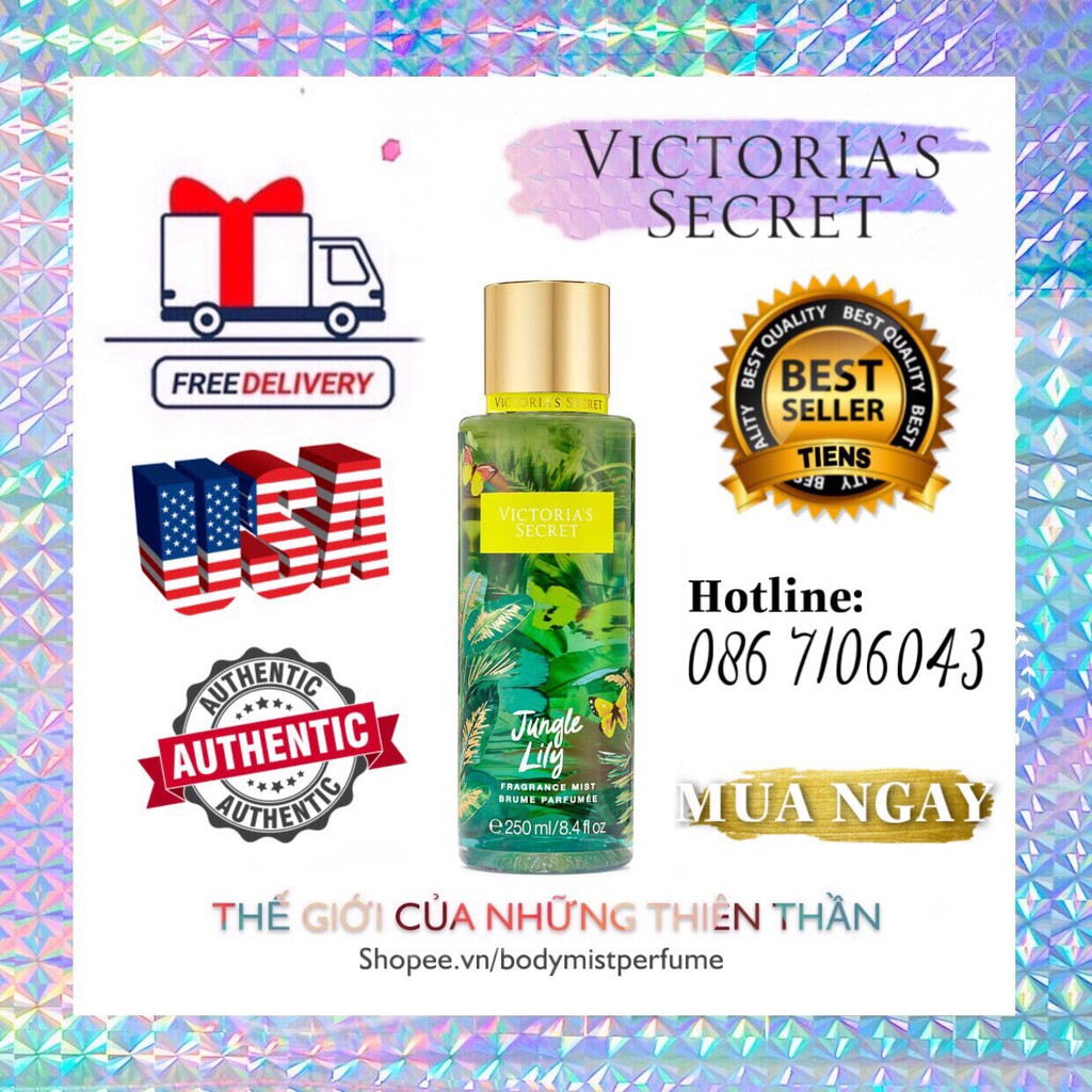 𝗕𝗢𝗗𝗬𝗠𝗜𝗦𝗧⚜️Mẫu thử xịt thơm Body Mist Victoria's Secret - Jungle Lily 250ML