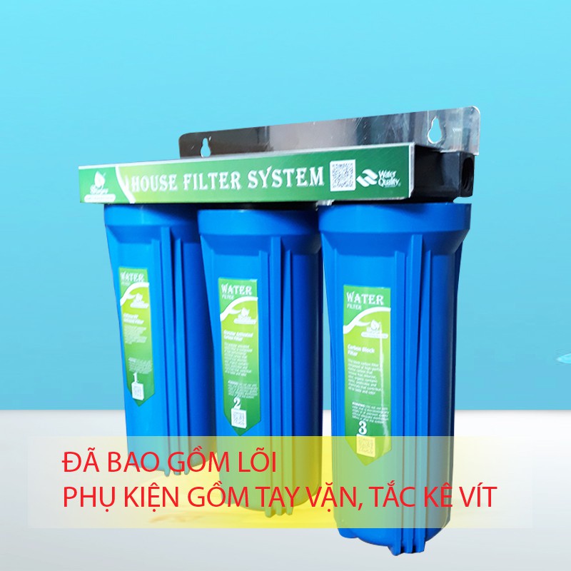 Bộ lọc nước sinh hoạt 3 cấp 10in (3 ly xanh)Ren 21 | BigBuy360 - bigbuy360.vn