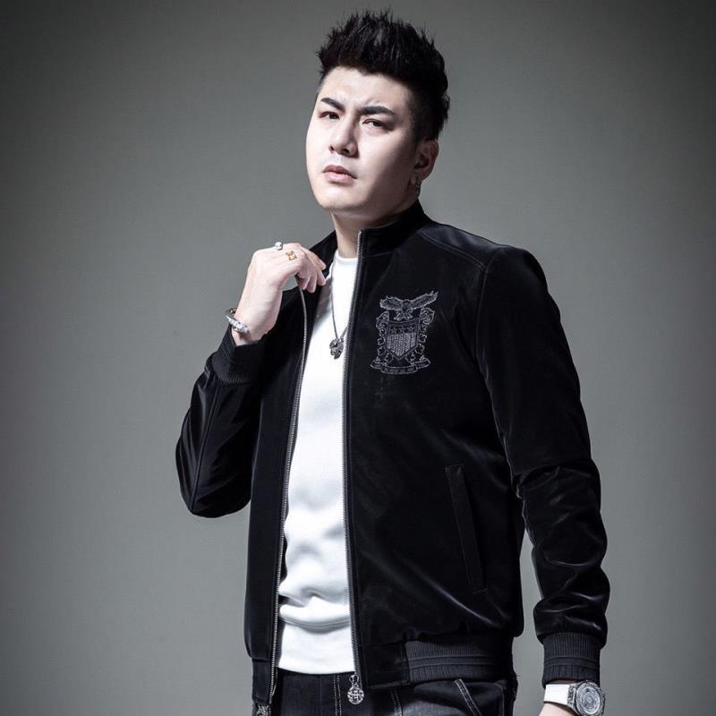 Áo Khoác Cổ Đứng Thêu Hình Đại Bàng Phong Cách Châu Âu 2020 Cho Nam