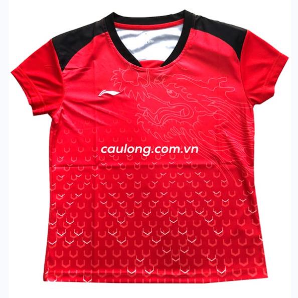 Áo Cầu Lông Nam Nữ Cổ Tròn Lining 6031 Màu Đỏ !