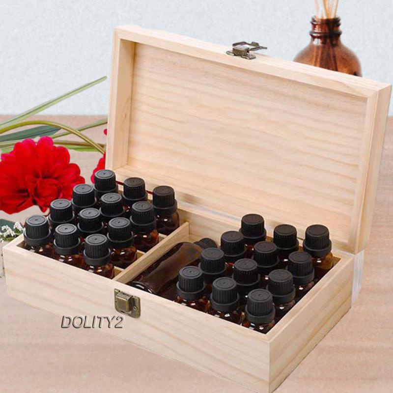 [Dolity2] Hộp Gỗ Đựng 25 Lọ Tinh Dầu