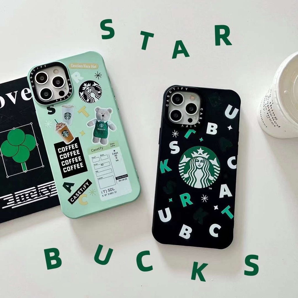 Ốp Điện Thoại Mềm Tích Hợp Họa Tiết Starbucks Cho iPhone13Pro iP12Pro XS iPhone11 12Promax 13Promax 11 12 13
