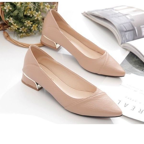 Giày Búp Bê Da Mềm Mũi Nhọn Thời Trang Xuân Thu Cho Nữ