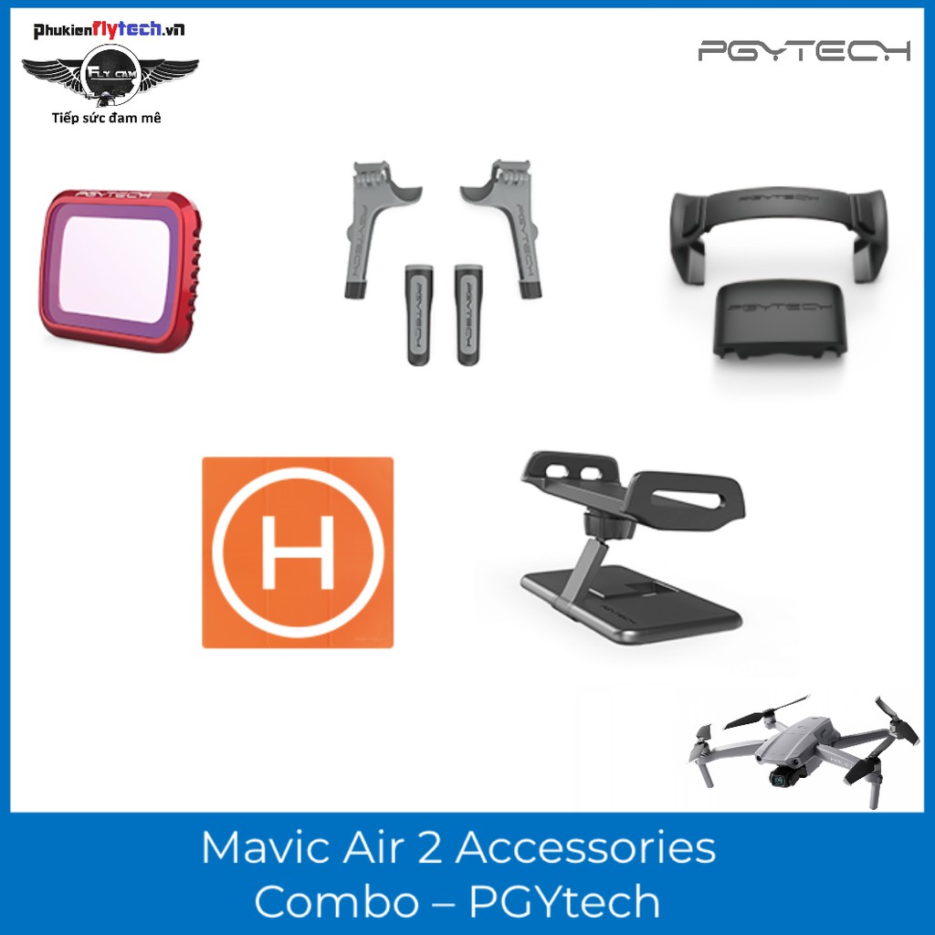 Bộ phụ kiện Mavic Air 2 Accessories Combo – PGYtech - Hàng chính hãng - Tiện lợi - Đầy đủ phụ kiện