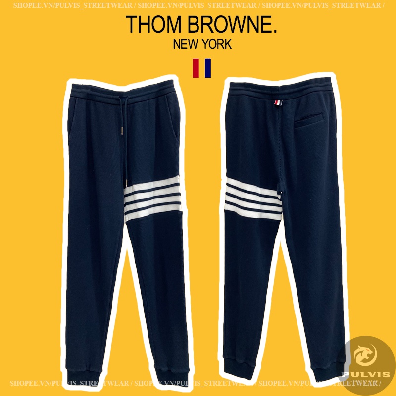 ⚡️[Hight Quality] - Quần Thom Brown Impoeted Cowhide The Pebble Grain Leather (Navy). Quần jogger TB