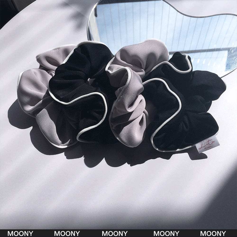 MOONY - Dây chun buộc tóc lụa viền trang trí I Scrunchies Handmade