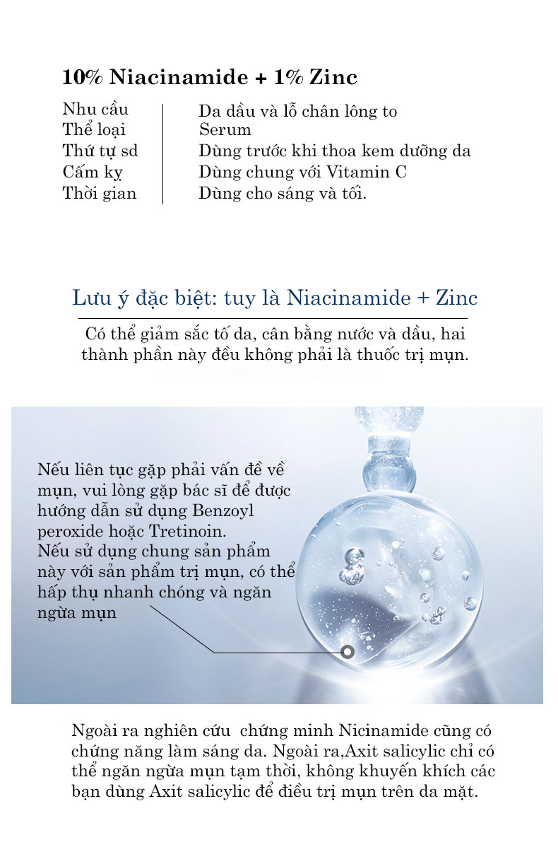 [Hàng Mới Về]  THE ORDINARY NIACINAMIDE 10% + ZINC 1% SERUM TRI MỤN, MỜ THÂM SÁNG DA TINH CHẤT  30ml | BigBuy360 - bigbuy360.vn