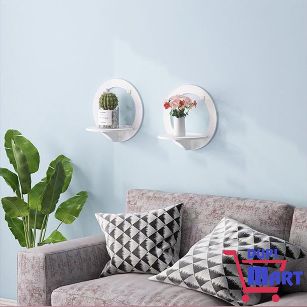 [SET 2 CÁI] Kệ Dán Tường Hình Tròn Decor Nhà Cửa Treo Ở Phòng Khách Phòng Tắm Phòng Ngủ Để Đồ Trang Sức