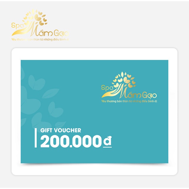 Hồ Chí Minh [Evoucher] Phiếu quà tặng áp dụng thanh toán hóa đơn tại hệ thống Mầm Gạo Spa 200.000 VND