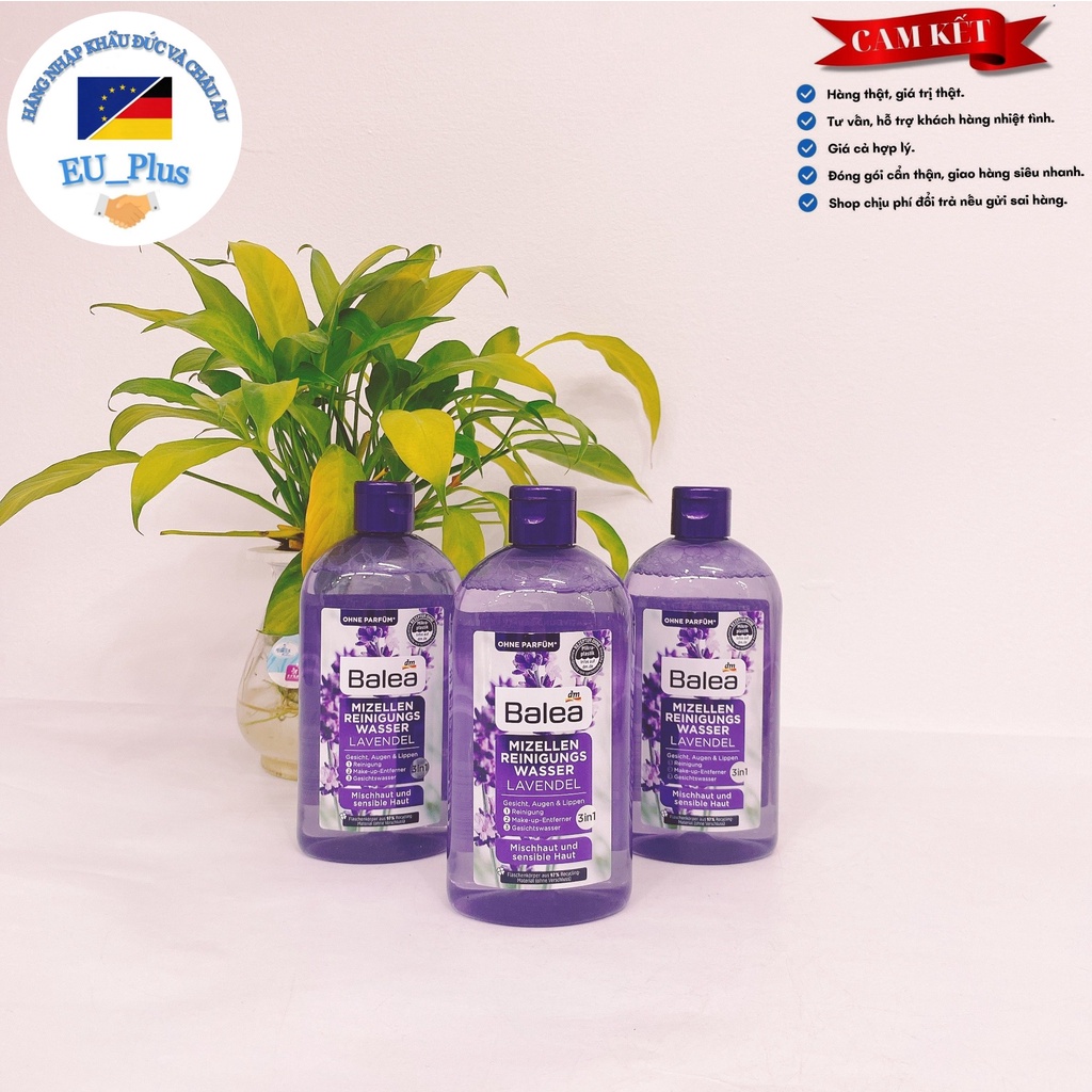 Nước tẩy trang Balea 400ml, dung dịch tẩy trang Balea Hàng Đức chính hãng 3in1 làm sạch sâu