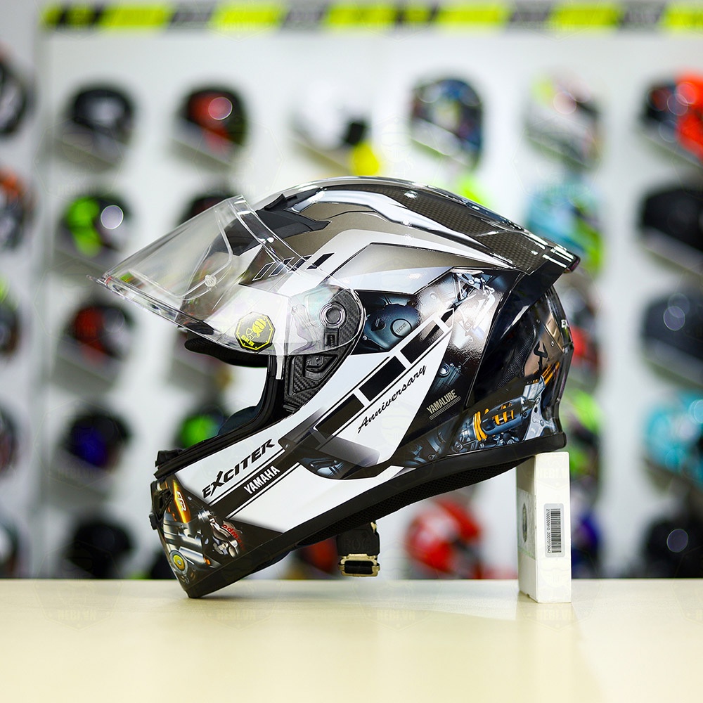 Nón Fullface ROC 01 Dán Tem Decal Yamaha Exciter Xám
