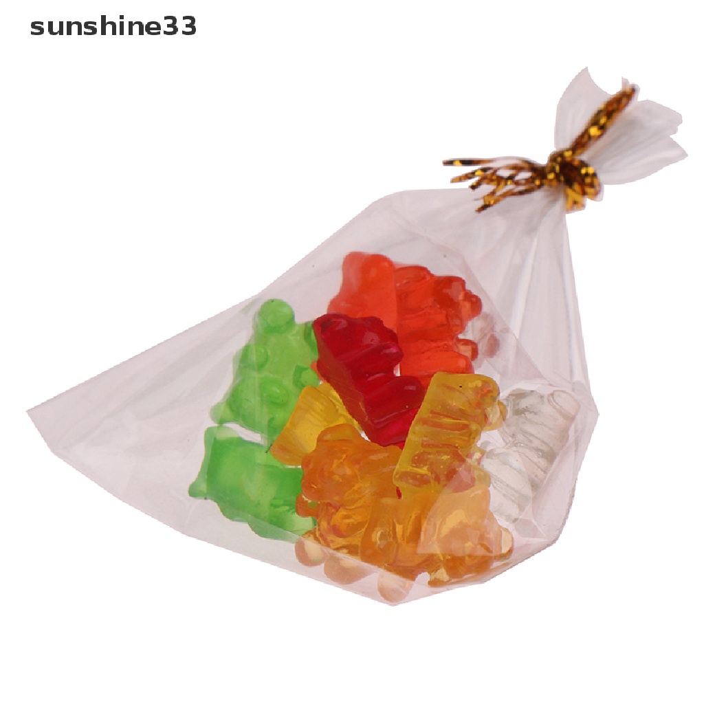 SU 12Pcs 1:12 Dollhouse Miniature Bear Candy Food Dessert Sugar Candy Kitchen Toy n